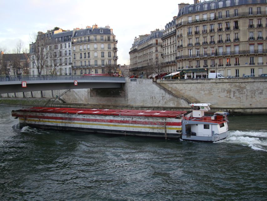 river barge on the seine, paris
