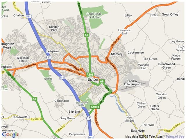 Luton Airport Map